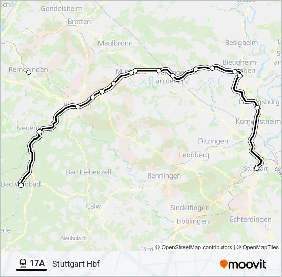 17A Train Line Map