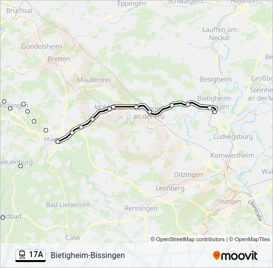 Bahnlinie 17A Karte