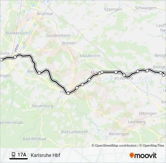 Bahnlinie 17A Karte