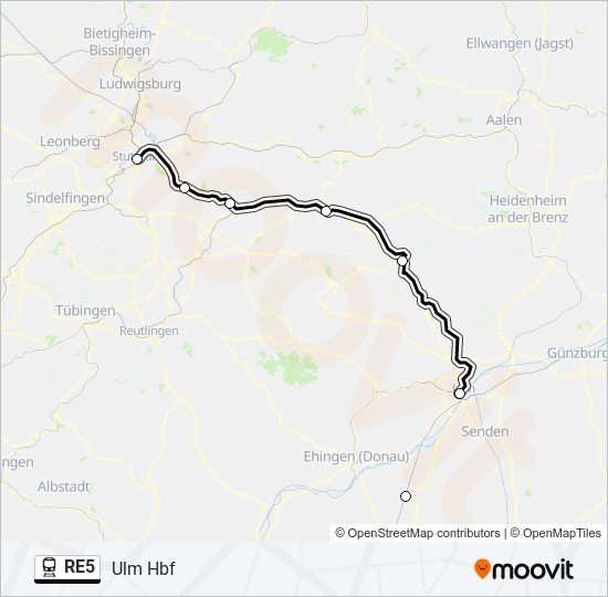 RE5 Train Line Map