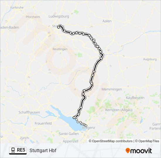 RE5 Train Line Map