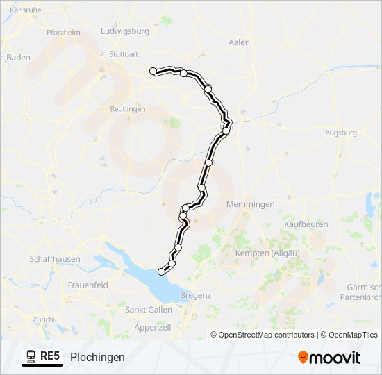 RE5 Train Line Map