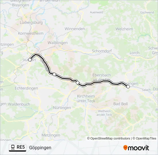 RE5 Train Line Map