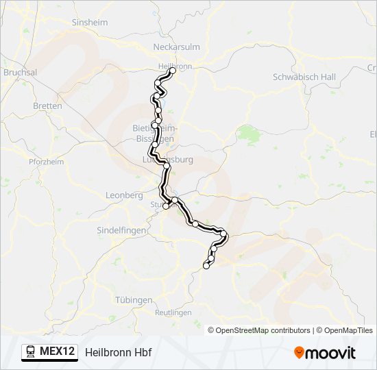 mex12 Route Schedules, Stops & Maps Heilbronn Hbf (Updated)