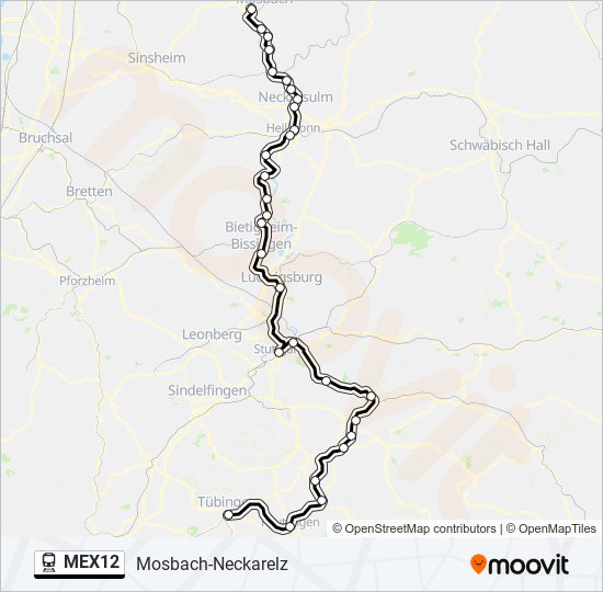 MEX12 train Line Map