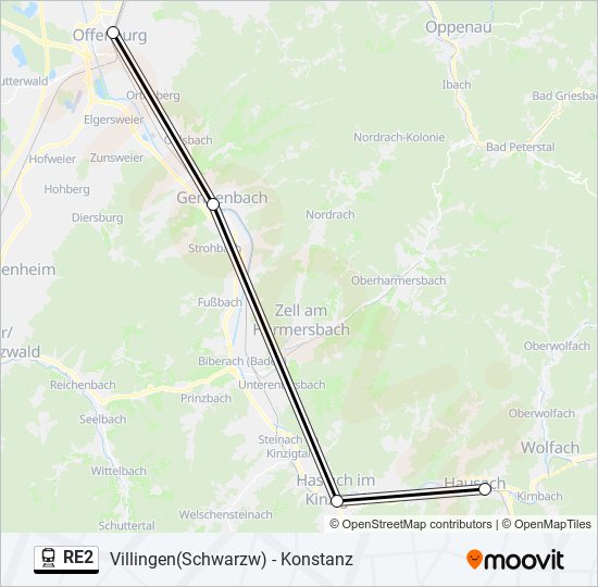 RE2 train Line Map