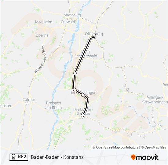 RE2 Train Line Map