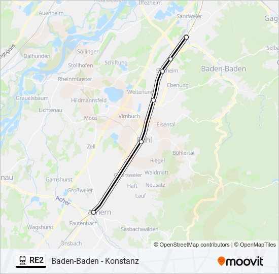 RE2 Train Line Map