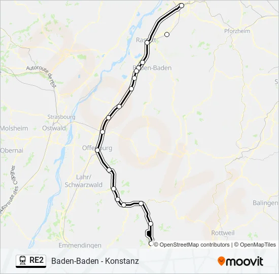 RE2 Train Line Map