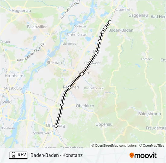 RE2 Train Line Map