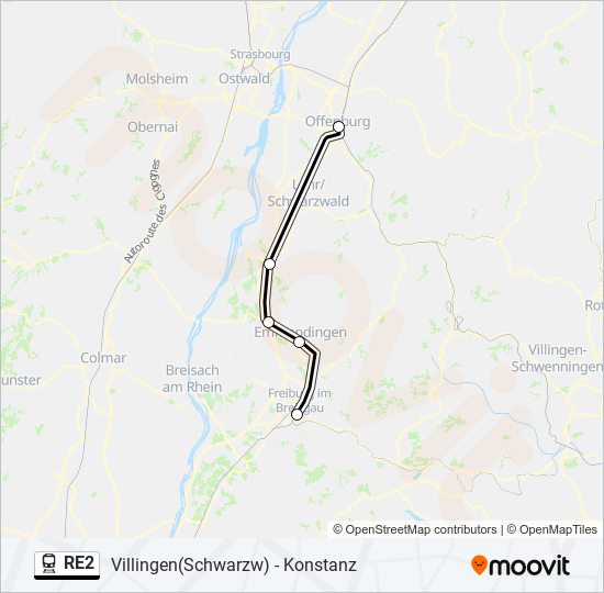 RE2 train Line Map