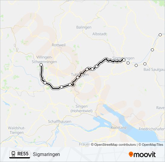 RE55 Train Line Map