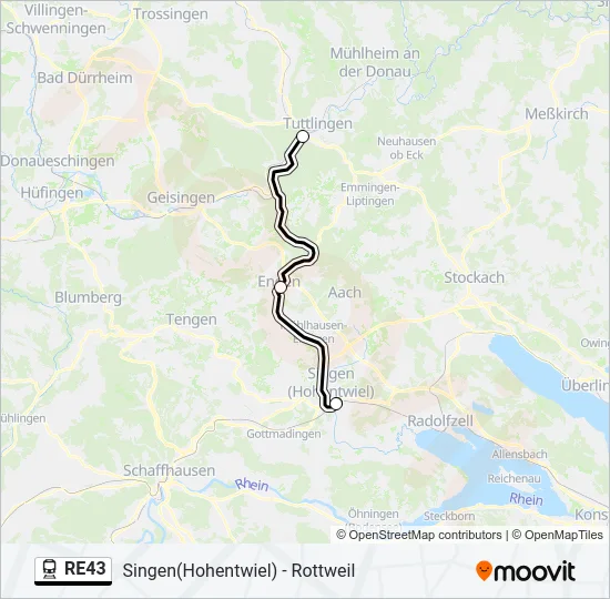 RE43 Train Line Map