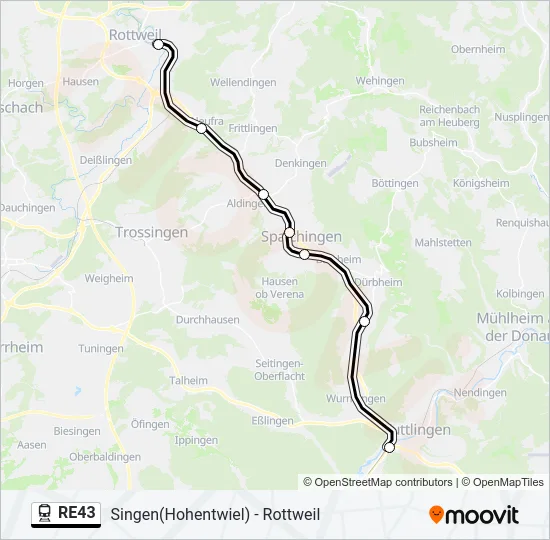 RE43 Train Line Map