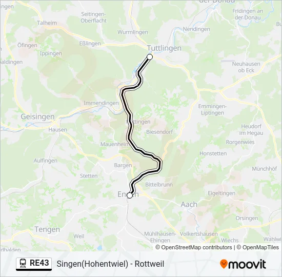 RE43 Train Line Map