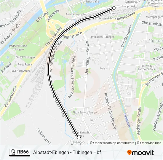 Bahnlinie RB66 Karte