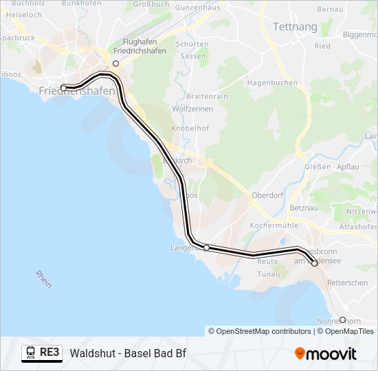 RE3 Train Line Map