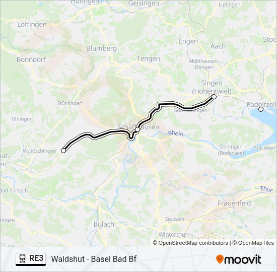 RE3 Train Line Map