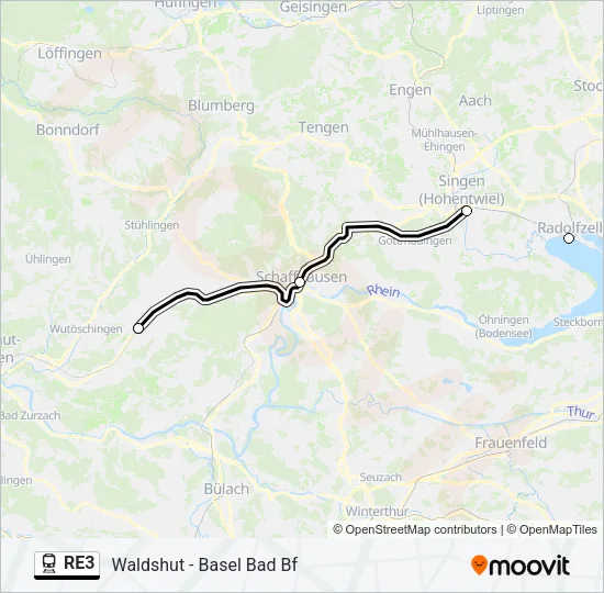 RE3 Train Line Map
