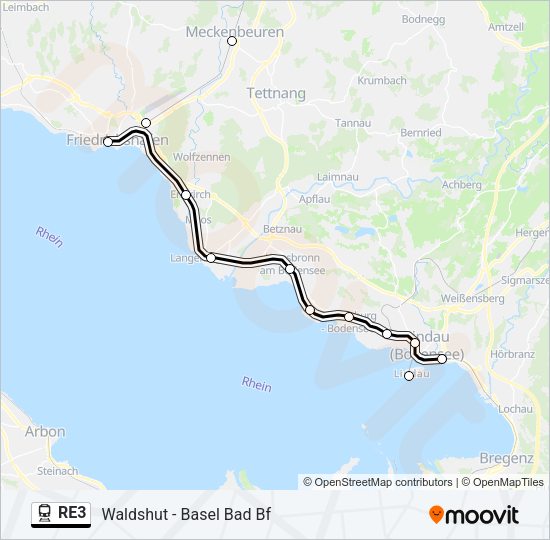 RE3 Train Line Map
