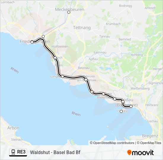 RE3 Train Line Map