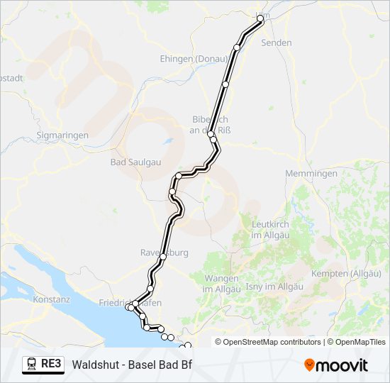 RE3 Train Line Map