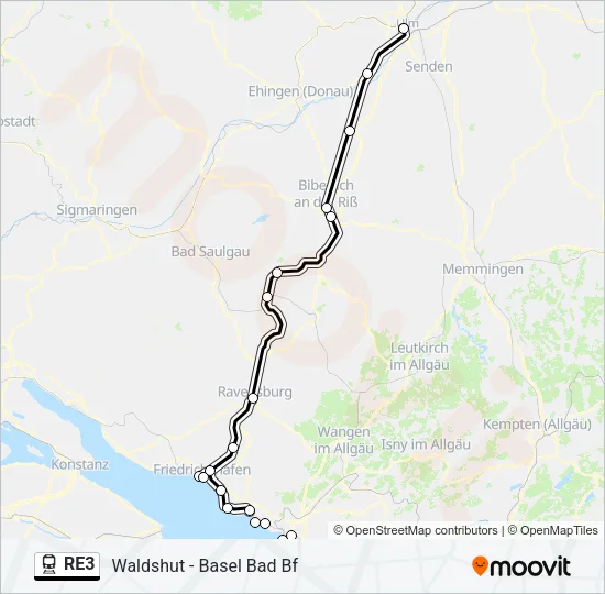 RE3 Train Line Map