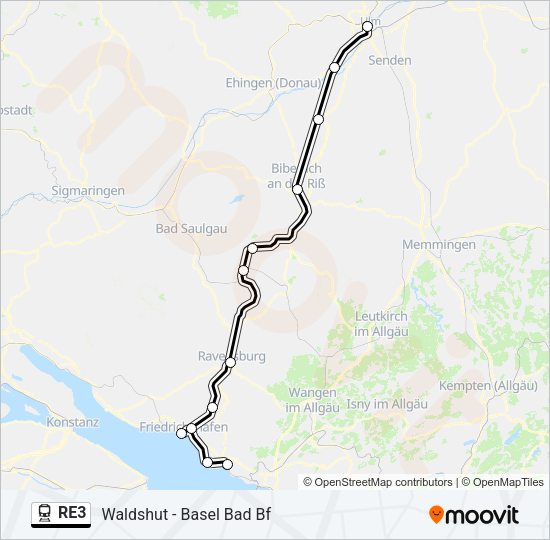 RE3 Train Line Map