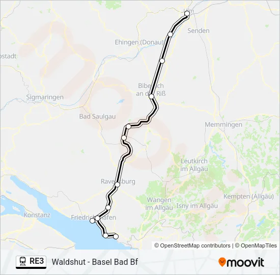 RE3 Train Line Map