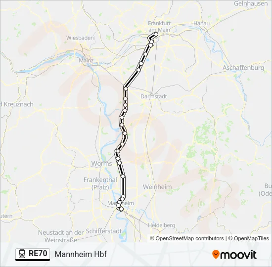 RE70 Train Line Map