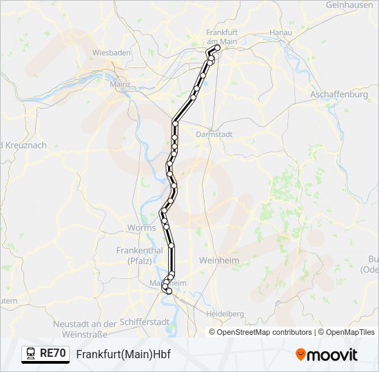 RE70 Train Line Map