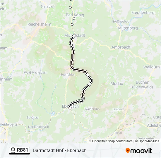 Bahnlinie RB81 Karte