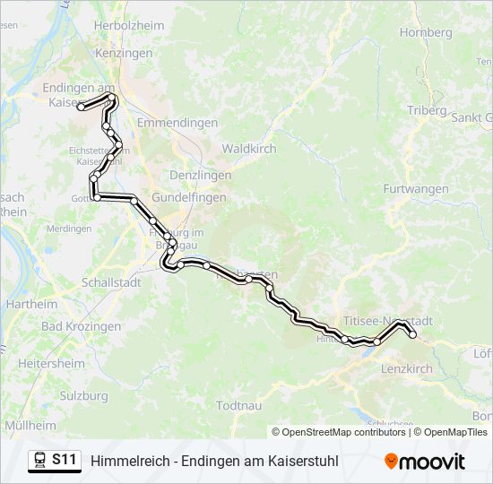 S11 train Line Map