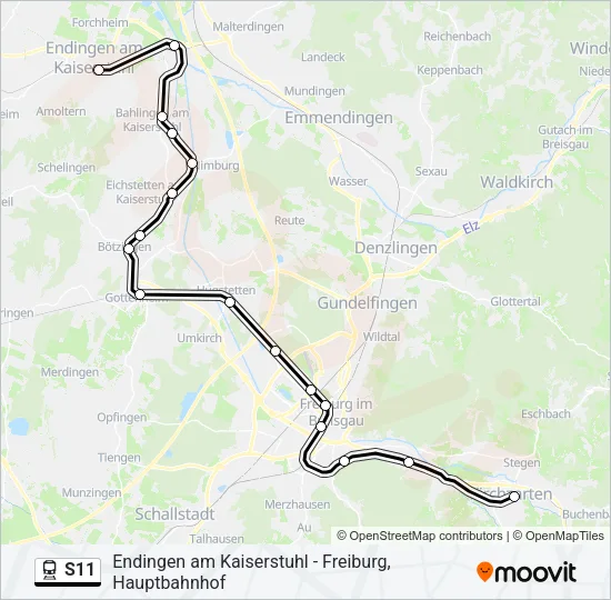 S11 Train Line Map