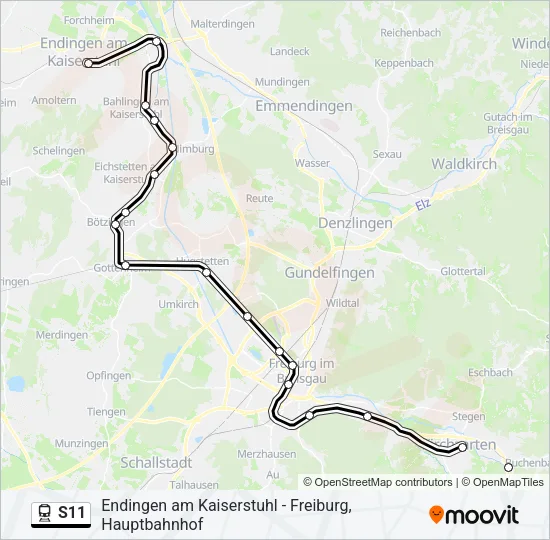 S11 Train Line Map