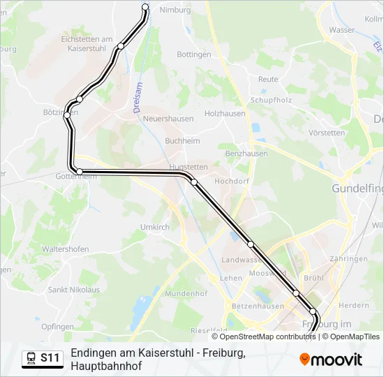 S11 Train Line Map