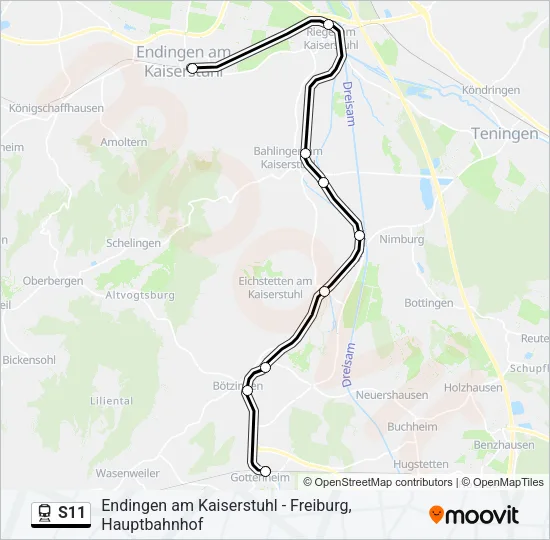 S11 Train Line Map