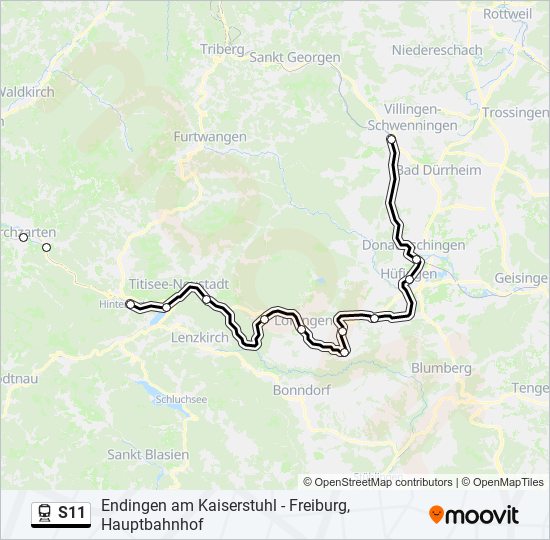 S11 train Line Map