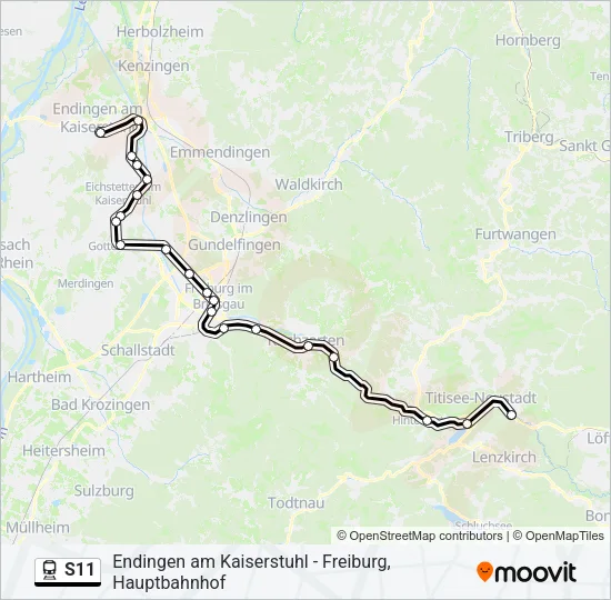 S11 Train Line Map
