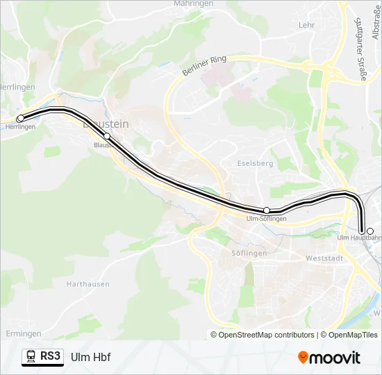 Поезд RS3: карта маршрута