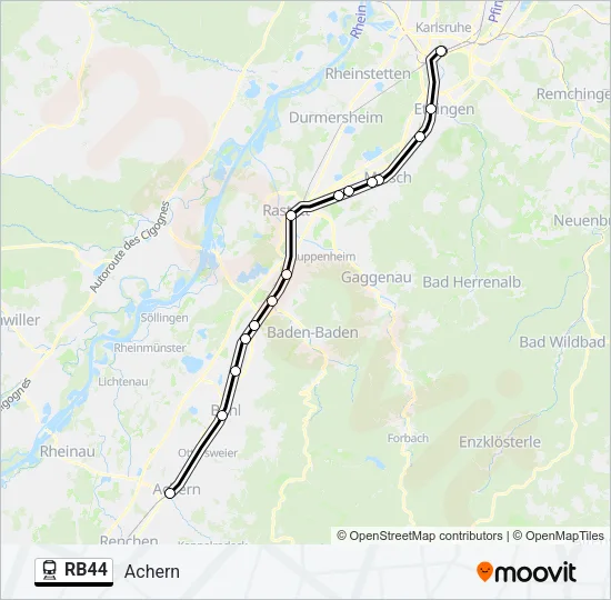 Bahnlinie RB44 Karte