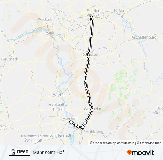 RE60 Train Line Map