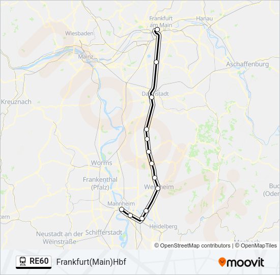 RE60 Train Line Map