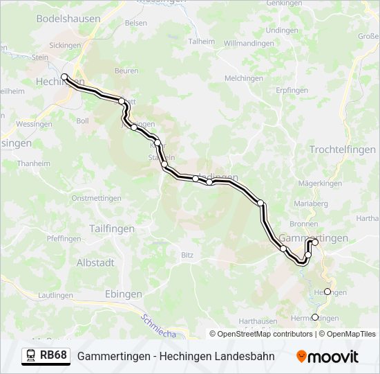 RB68 Train Line Map