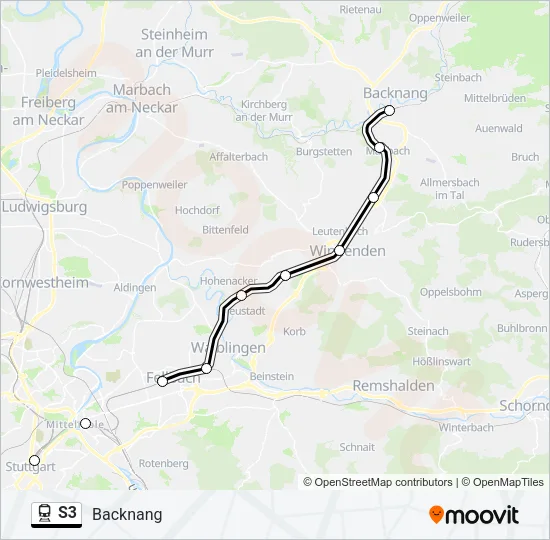 S3 Train Line Map