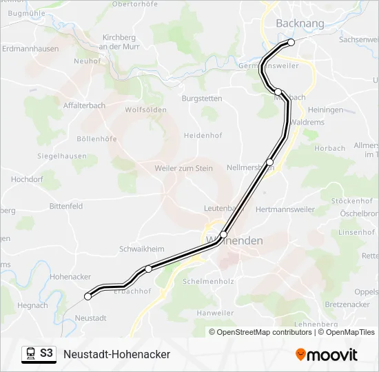 S3 Train Line Map