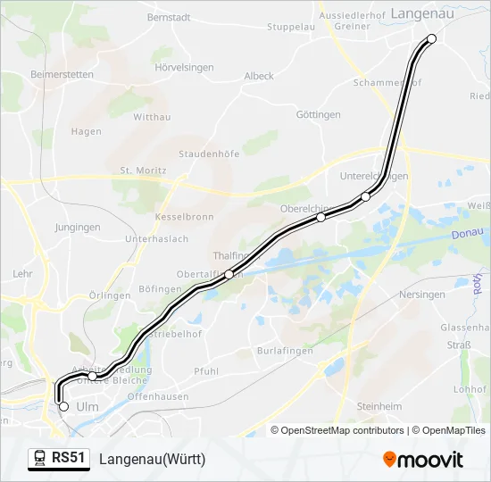 Поезд RS51: карта маршрута