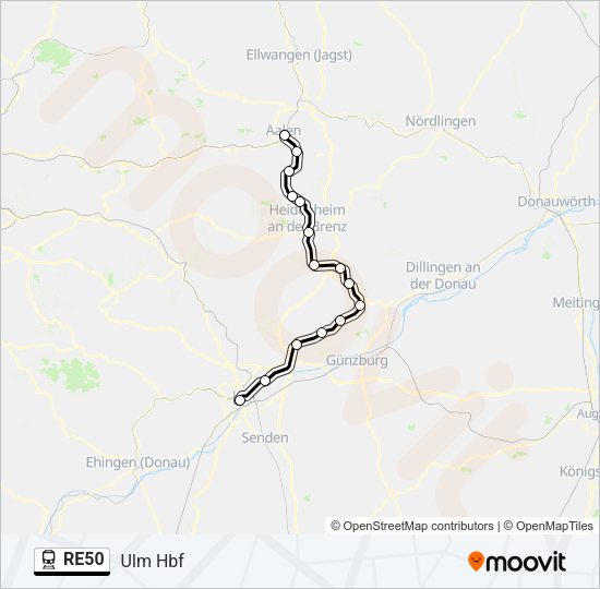 RE50 Train Line Map