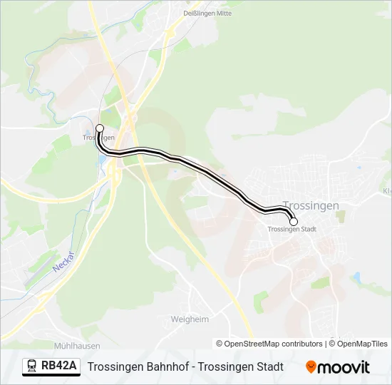 Bahnlinie RB42A Karte