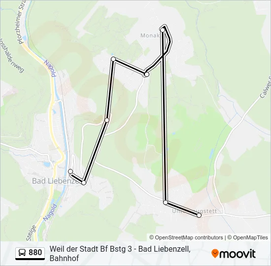 880 Bus Line Map